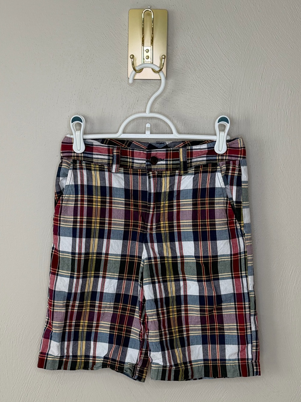 POLO RALPH LAUREN Boy’s Classic Plaid Shorts in Red, Navy, White size 10